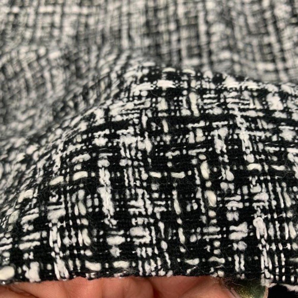 Outback Red Mini Skirt Black & White Size‎ 12 Tweed Knit Faux Leather Waist Trim - Picture 6 of 13